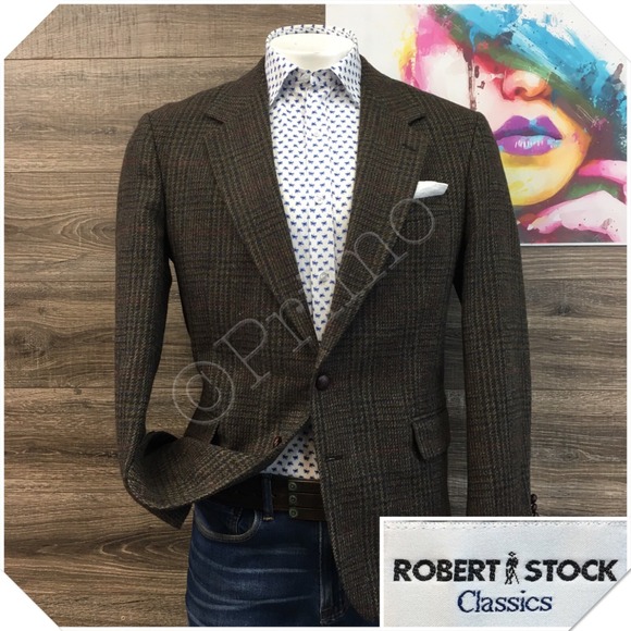 VINTAGE ROBERT STOCK Mens Tweed Blazer Sport Coat Casual Jacket Size‎ 40R Suit
